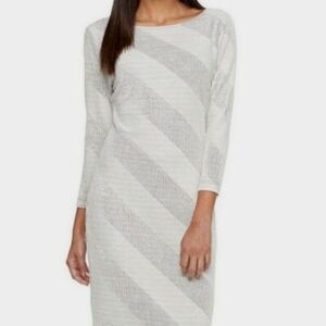SHARAGANO  Textured Stripe Sheath Dress Size 6